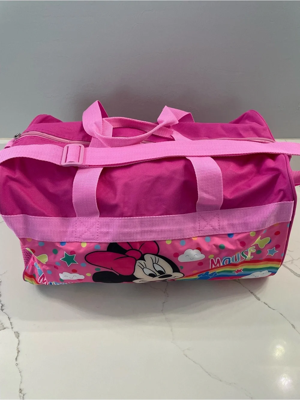 Disney Pink Minnie Mouse Rainbow Kids Travel Duffel